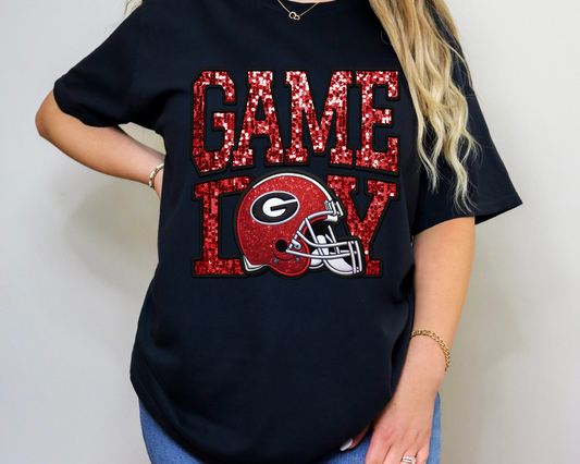 Game Day Faux Sparkle UGA