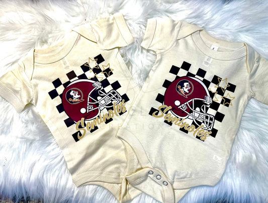 Garnet Helmet with Checkered Back