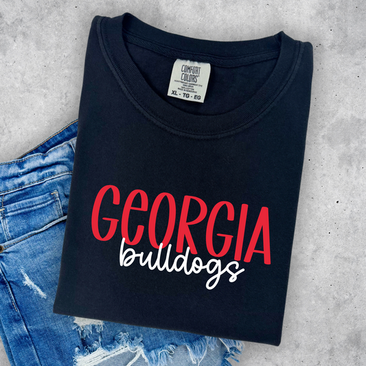 Georgia Bulldogs- Preppy- Red and White