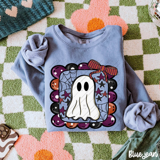 Ghost with Border and Bow