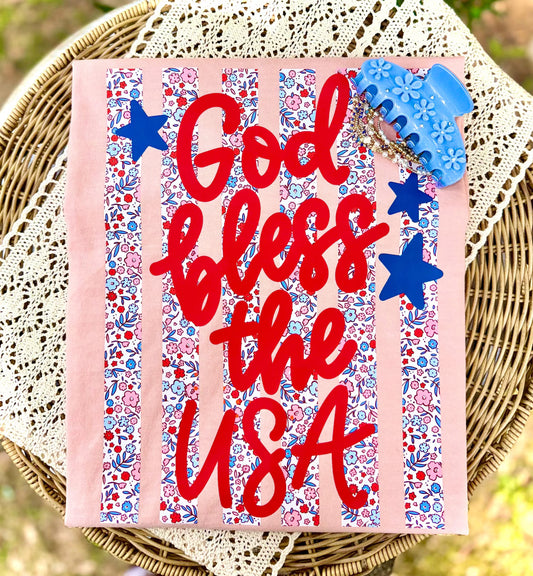 God Bless the USA Lines Floral