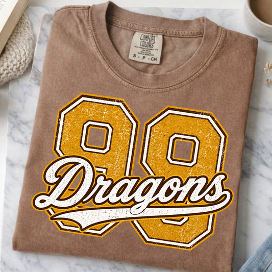 Gold and White Dragons with Number