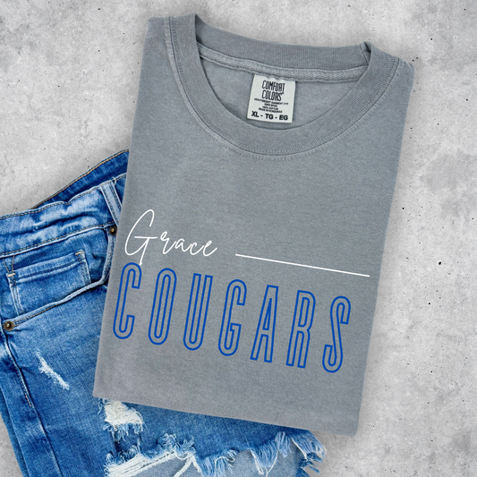 Grace Cougars White Cursive