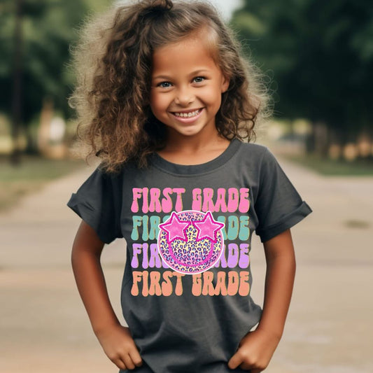 Grade with Leopard Smiley Star Glasses