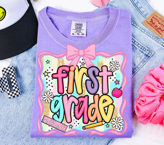 Grade with Pastel Back and Pink Bow