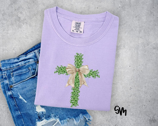 Green Floral Cross