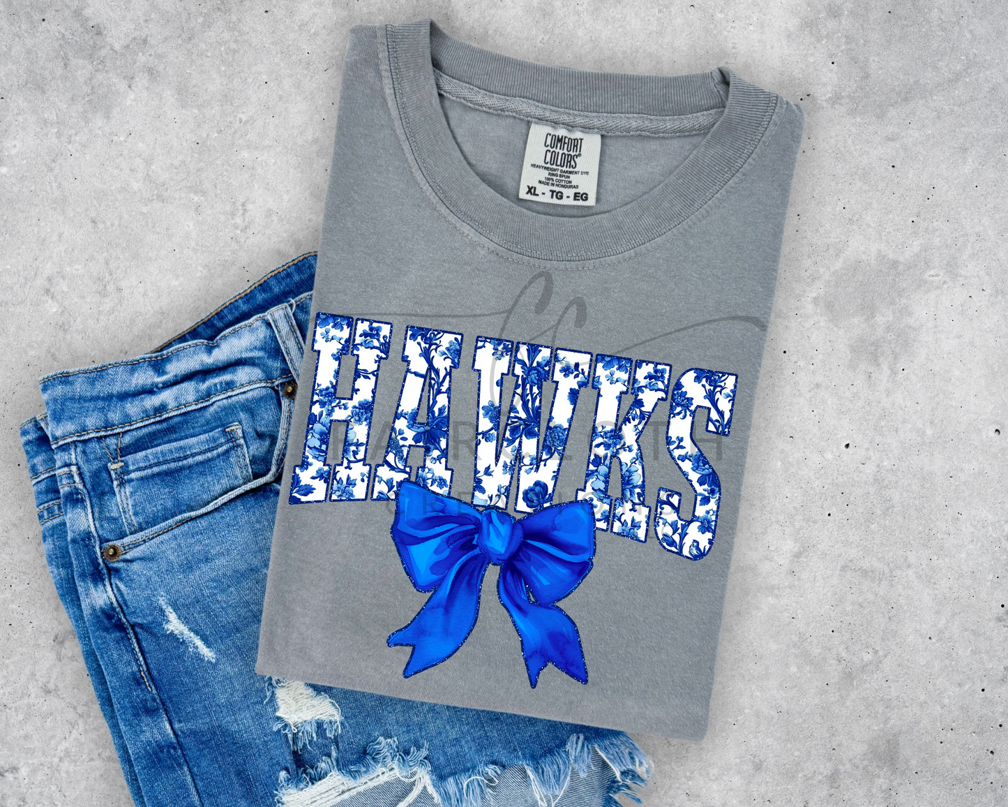 Hawks Blue Floral with Bow