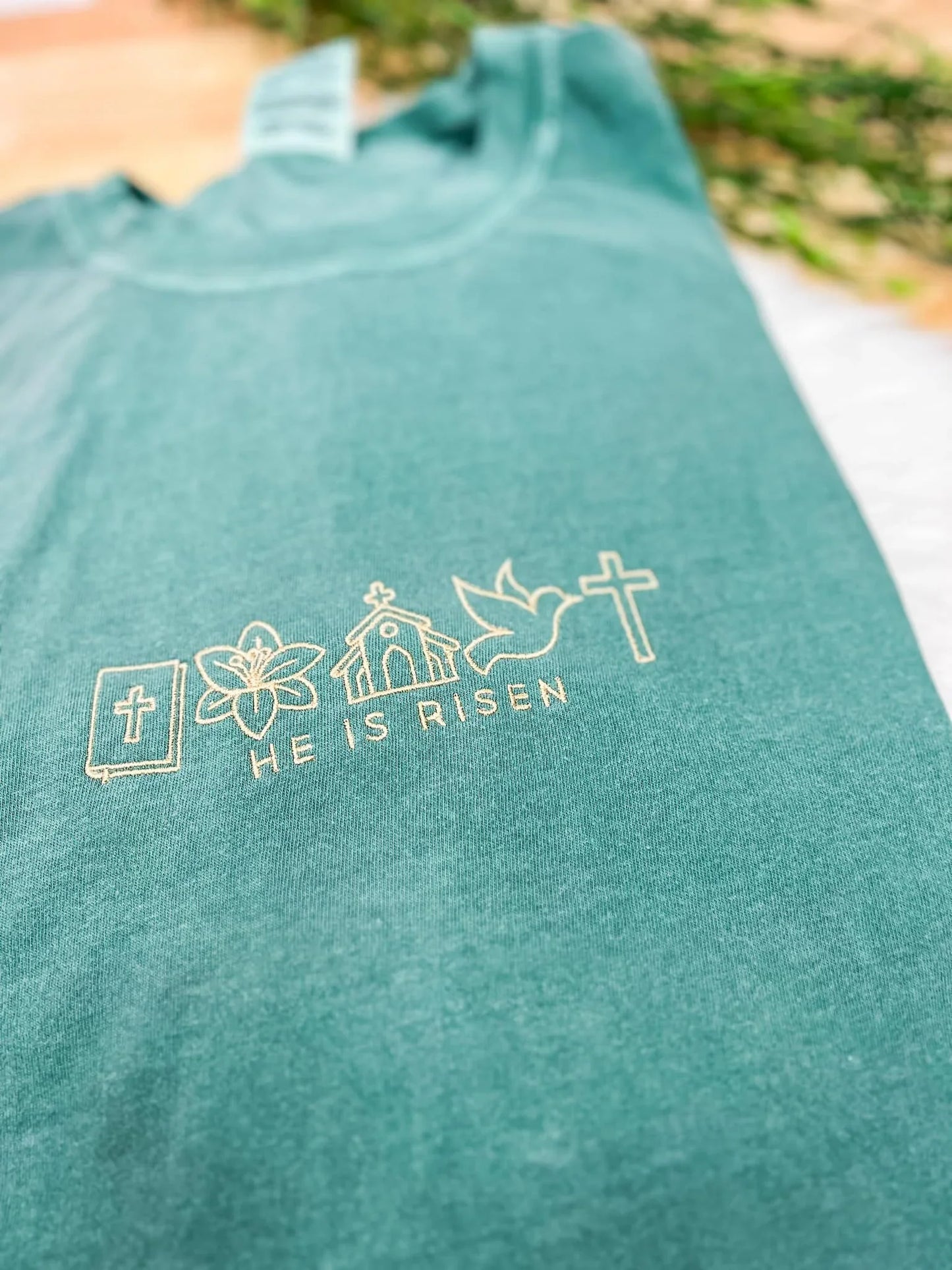 He Is Risen Embroidered