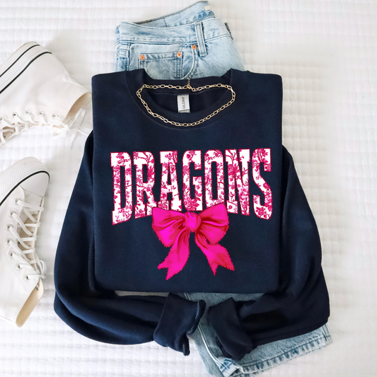 Hot Pink Floral Dragons