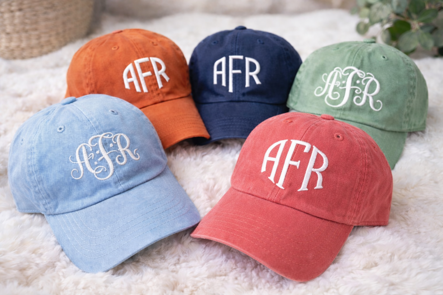 Embroidered Monogram Baseball Hat- ADULT AND YOUTH