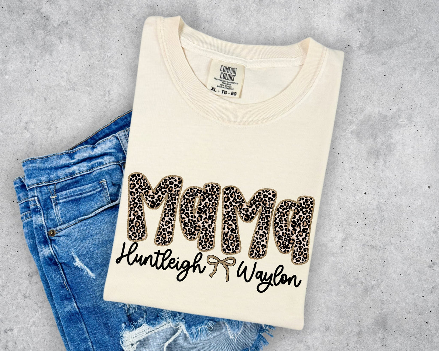 Leopard Mama with Kid Names Option