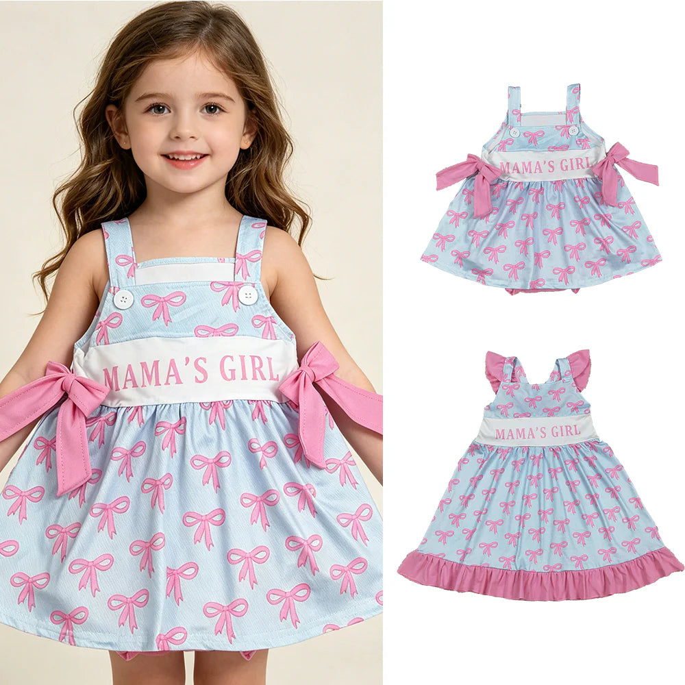 Mama’s Girl Pink Bows on Blue