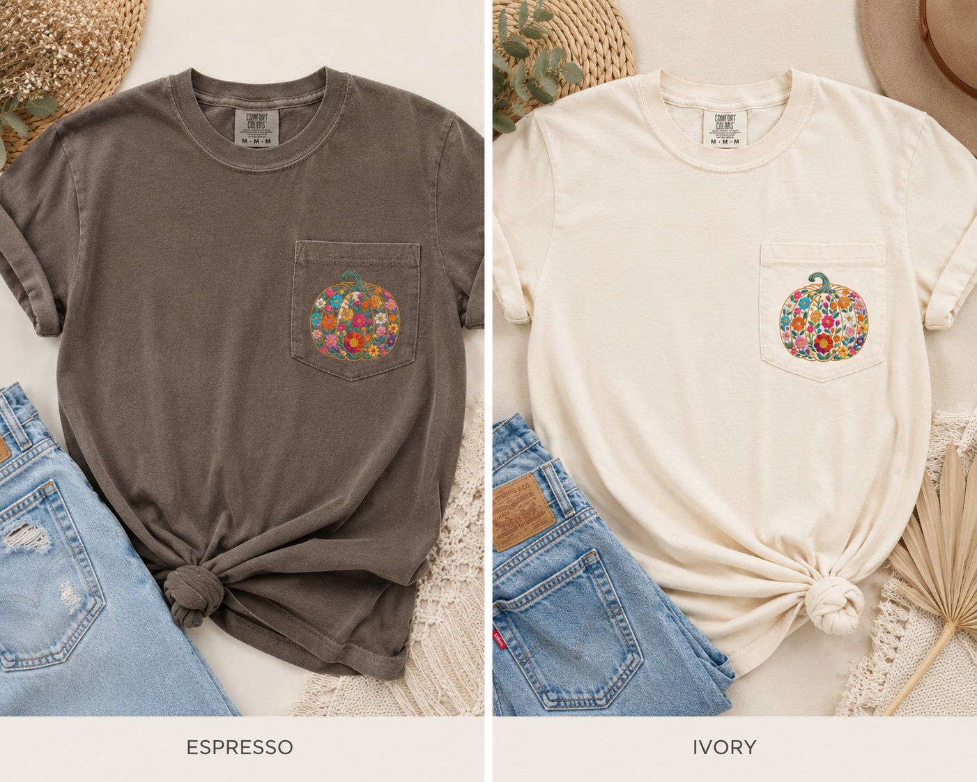 Floral Embroidered Pumpkin