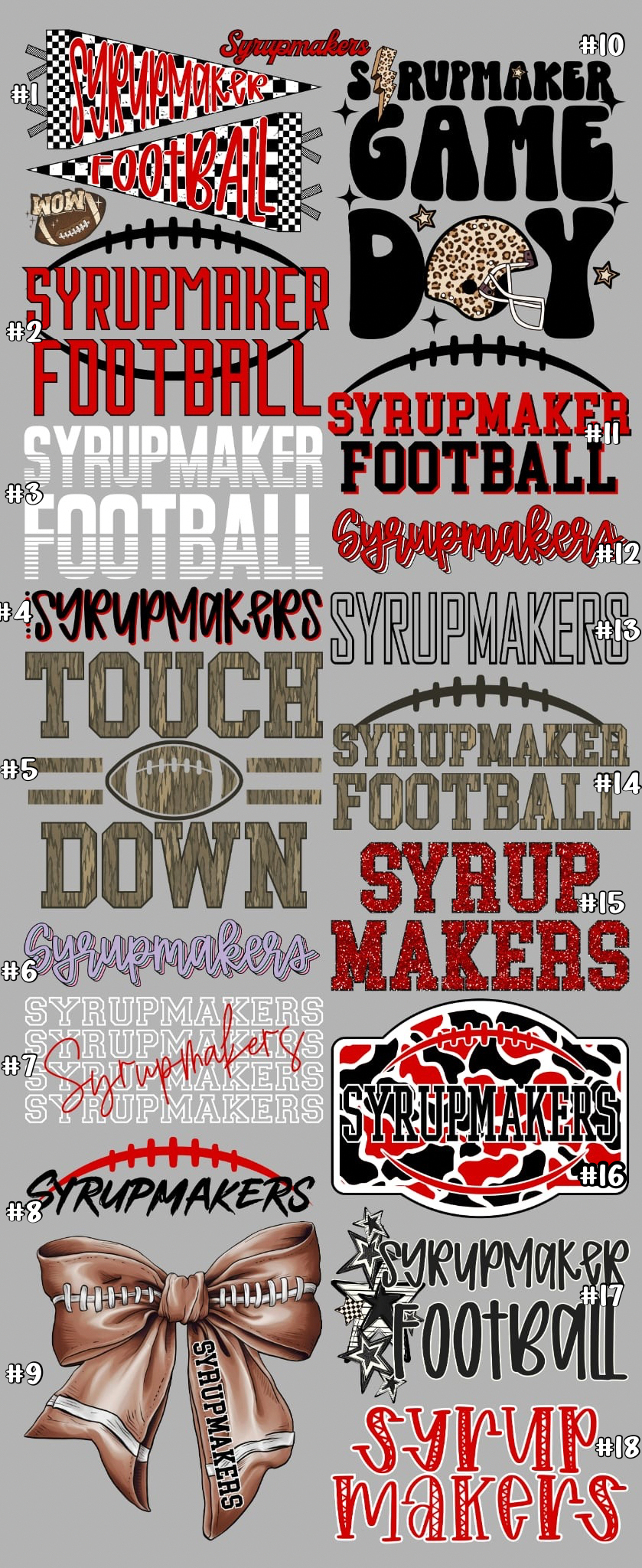 Syrupmakers Game Day Options
