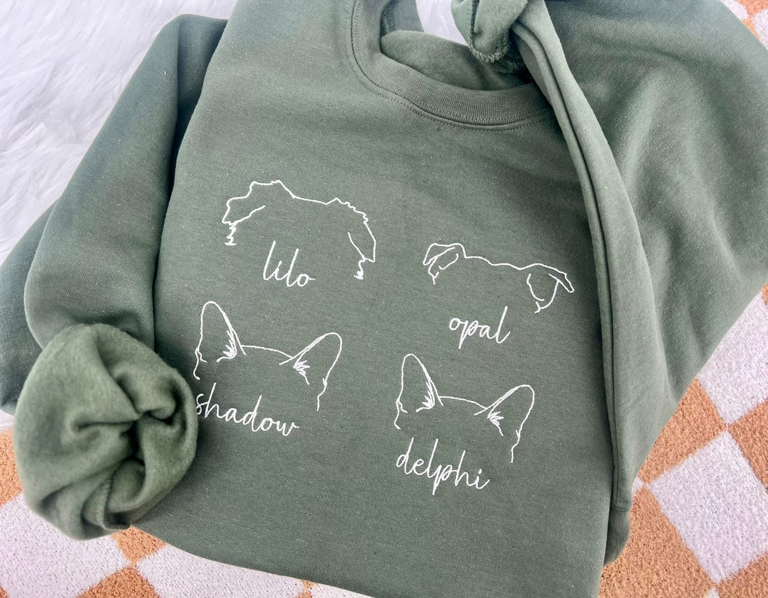 Embroidered Dog Outlines