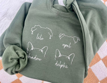 Embroidered Dog Outlines