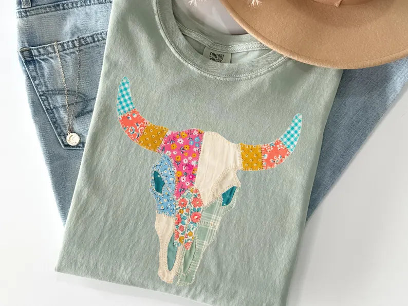 Faux Patchwork Deerskull