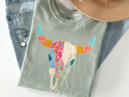 Faux Patchwork Deerskull
