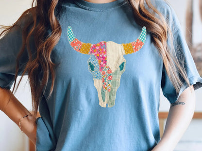 Faux Patchwork Deerskull