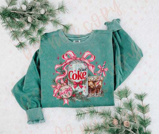 Christmas Diet Coke and pink bows design
