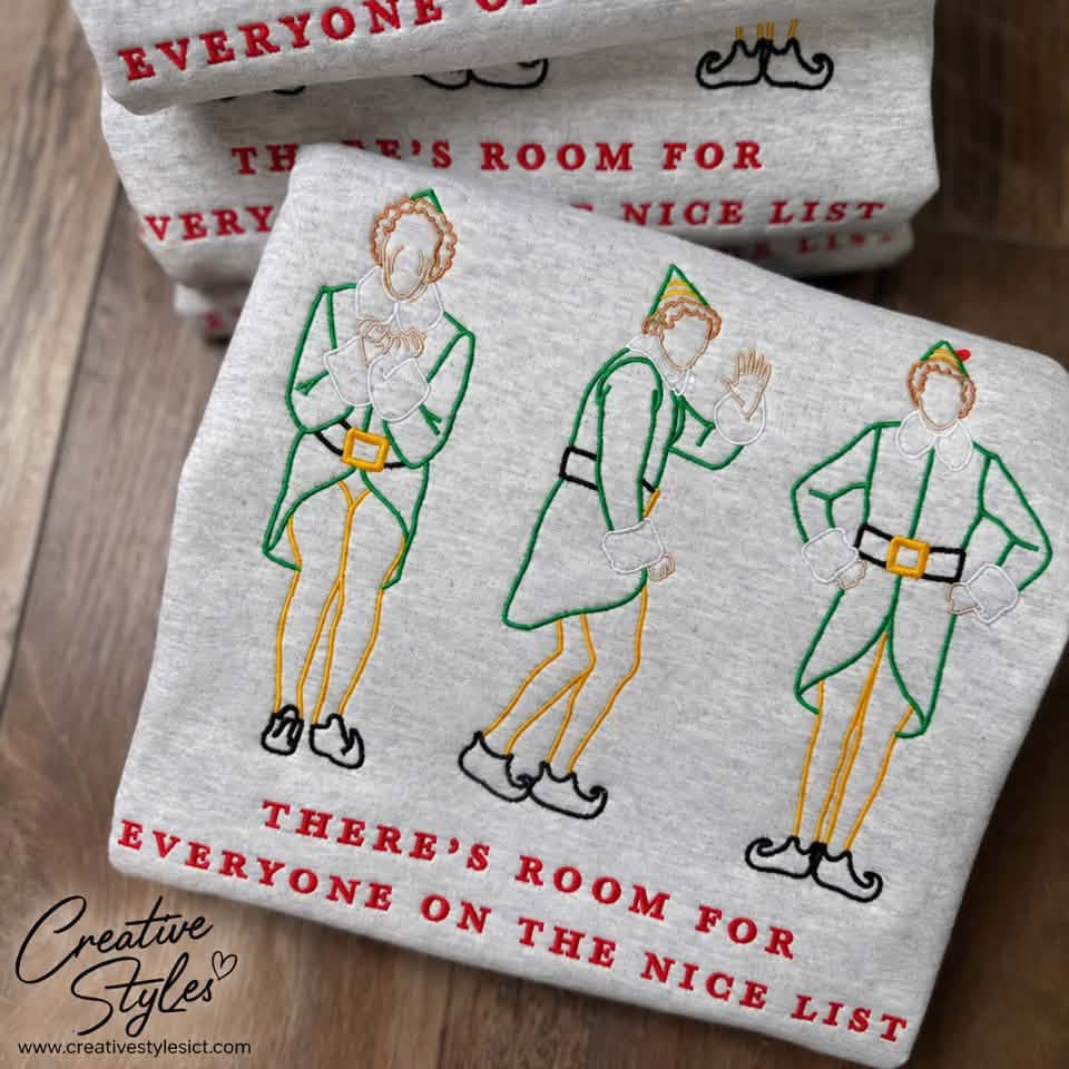 There's Room for Everyone on the Nice List — Elf Embroidery