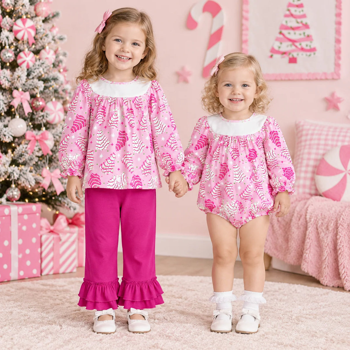 Pink Christmas Tree Matching Outfits