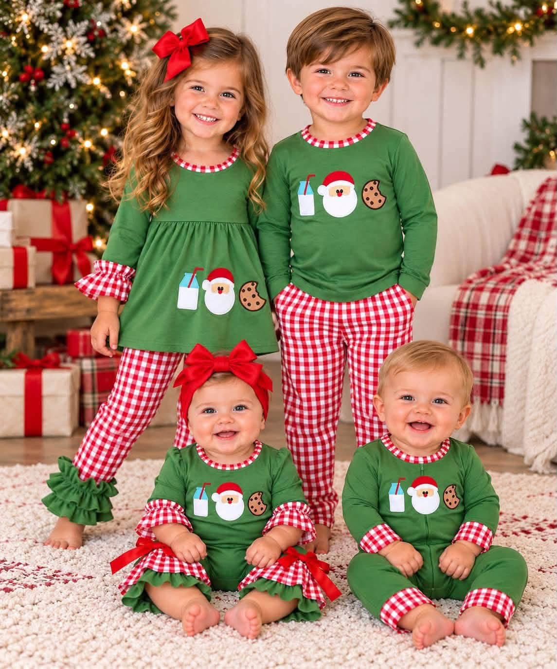 Milk & Cookies Christmas Sibling Outfits