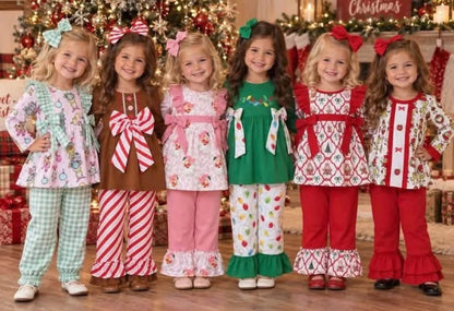 Christmas Bow Boutique Pants Sets