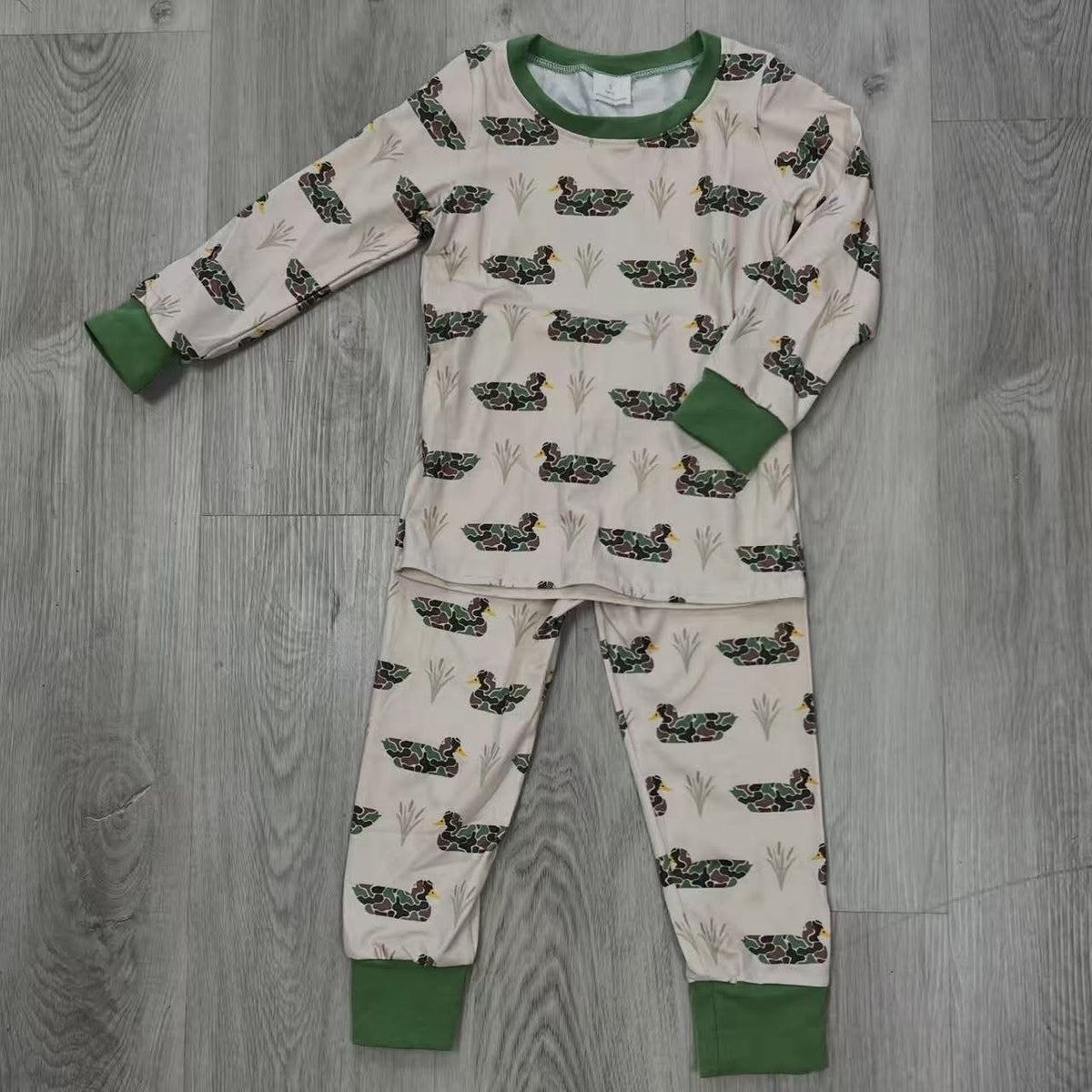 Cream Camo Duck Cuffed Pants Set