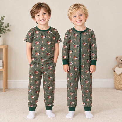 Olive Mallard Pants Set & Baby Zip Romper