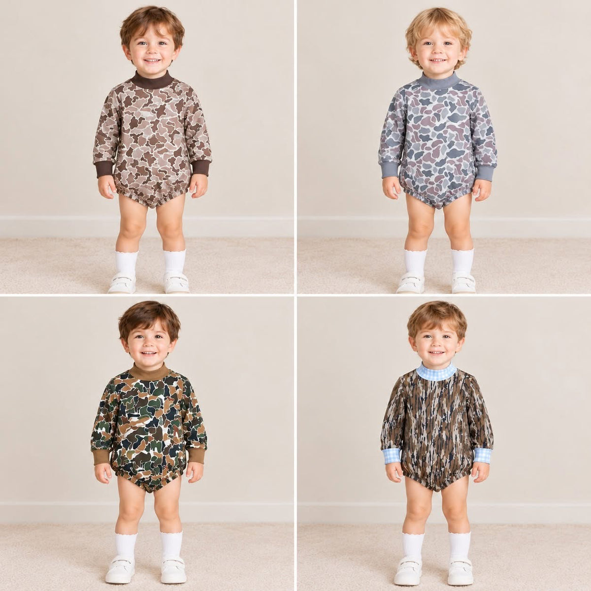 Long Sleeve Camo Baby Bubbles