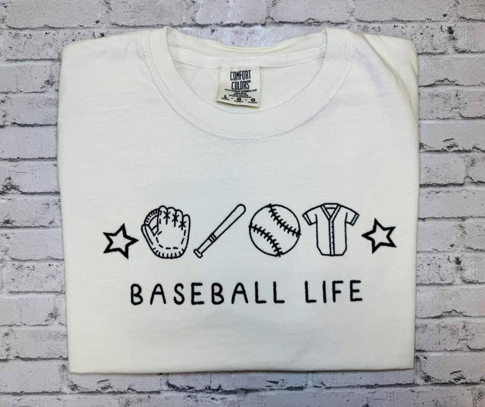Baseball Life Embroidered
