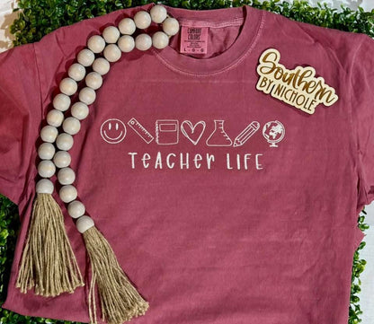 Teacher Life Embroidered