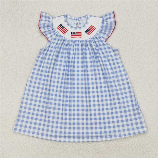 Trio American Flag Blue Checkered Dress