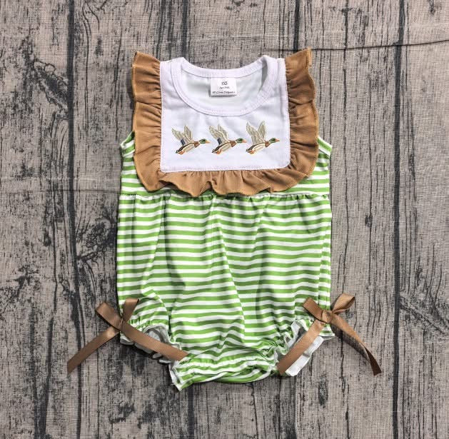 Three Mallard Green Stripped Girl Bubble
