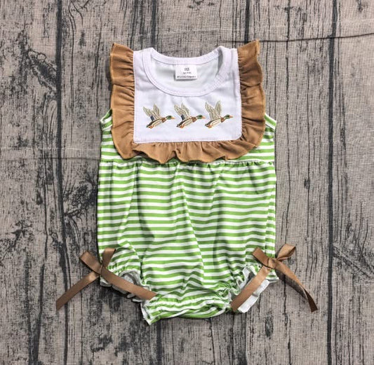 Three Mallard Green Stripped Girl Bubble