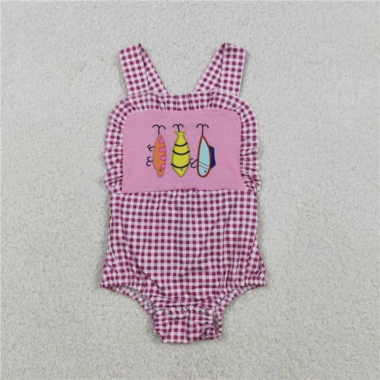 Fishing Lure Pink Plaid Bubble