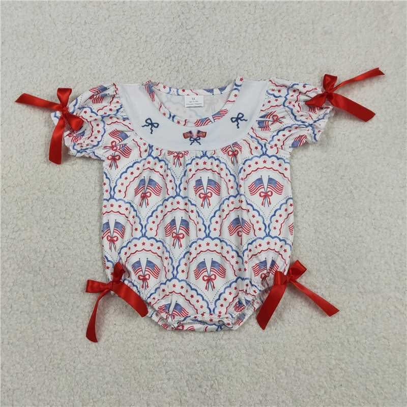 American Flag Duo with Bows Bubble