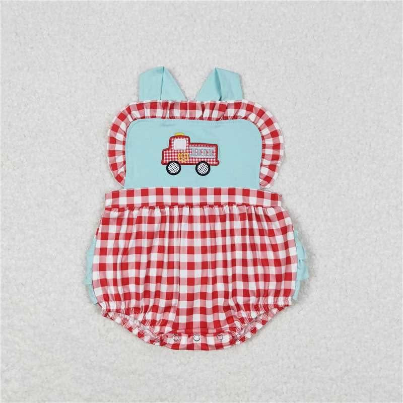 Firetruck Red Checkered Bubble