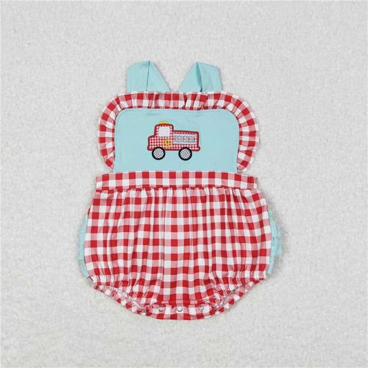 Firetruck Red Checkered Bubble