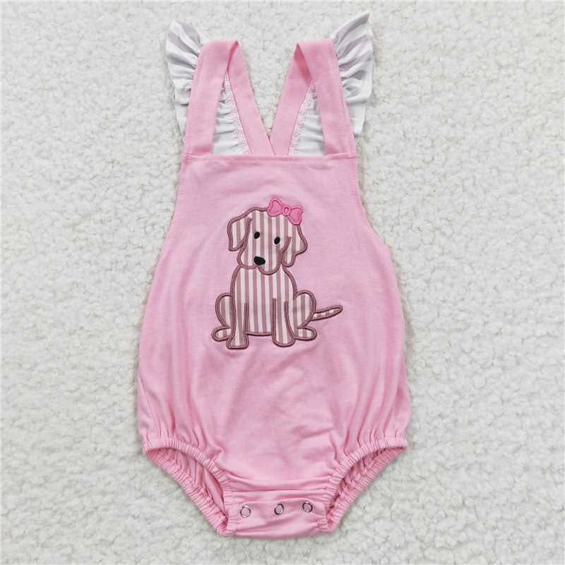 Pink Dog Applique Bubble