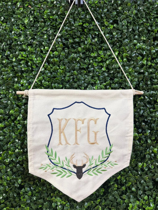 Boy Deer Head Crest Banner