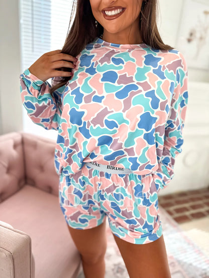 BIRDIE PREORDER Spring Duck Camo Two Piece Long Sleeve Boxer Set (SOLD AS SET)