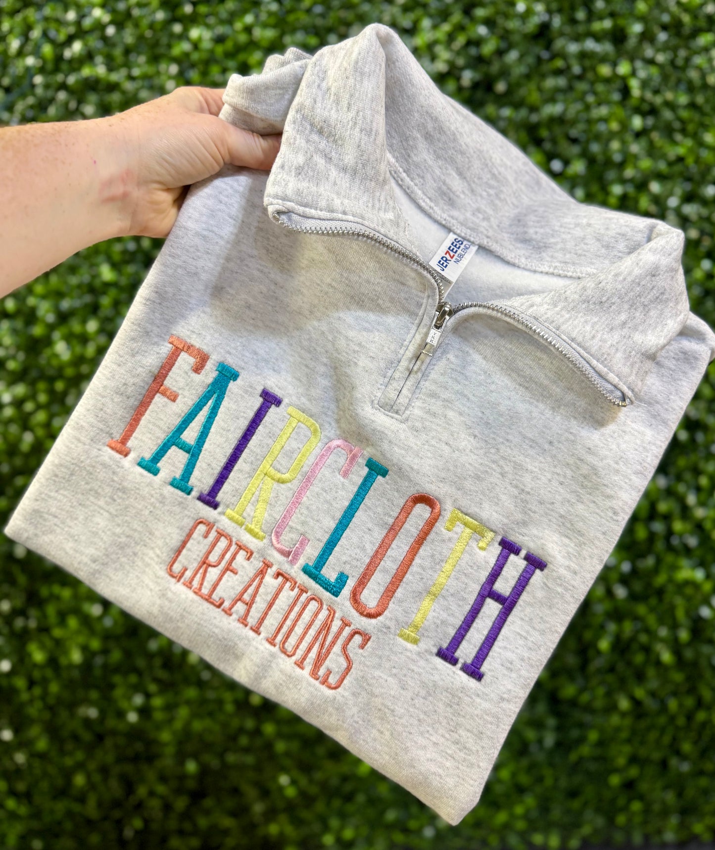 Personalized Business Name Embroidered Quarter Zip