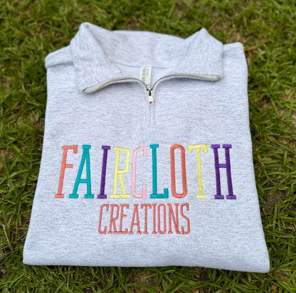 Personalized Business Name Embroidered Quarter Zip