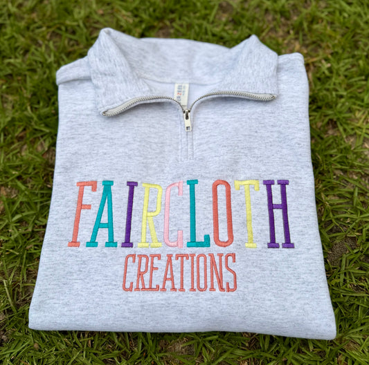 Personalized Business Name Embroidered Quarter Zip