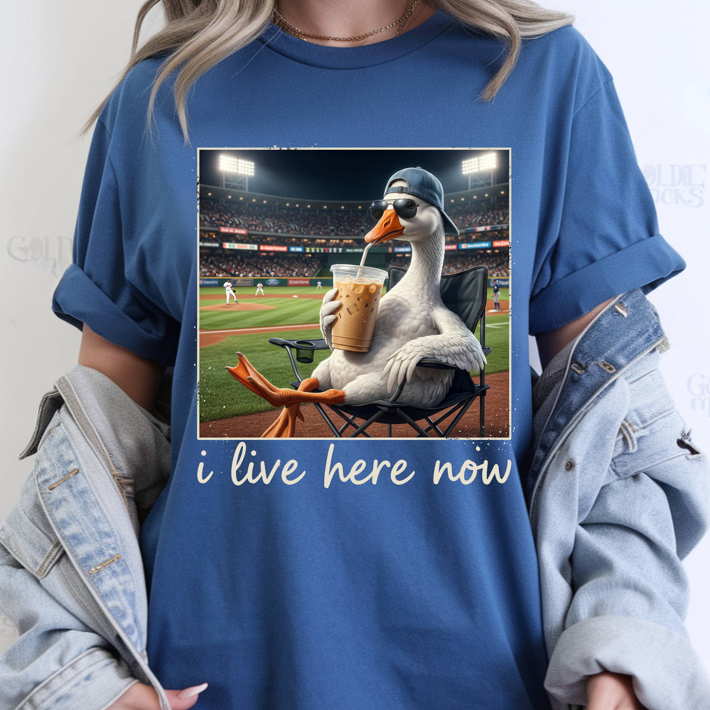 I Live Here Now Goose with Coffee