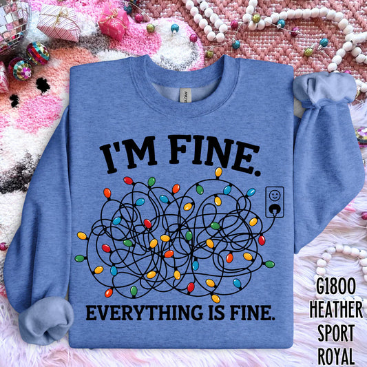 I'm Fine Everything Fine Christmas Lights