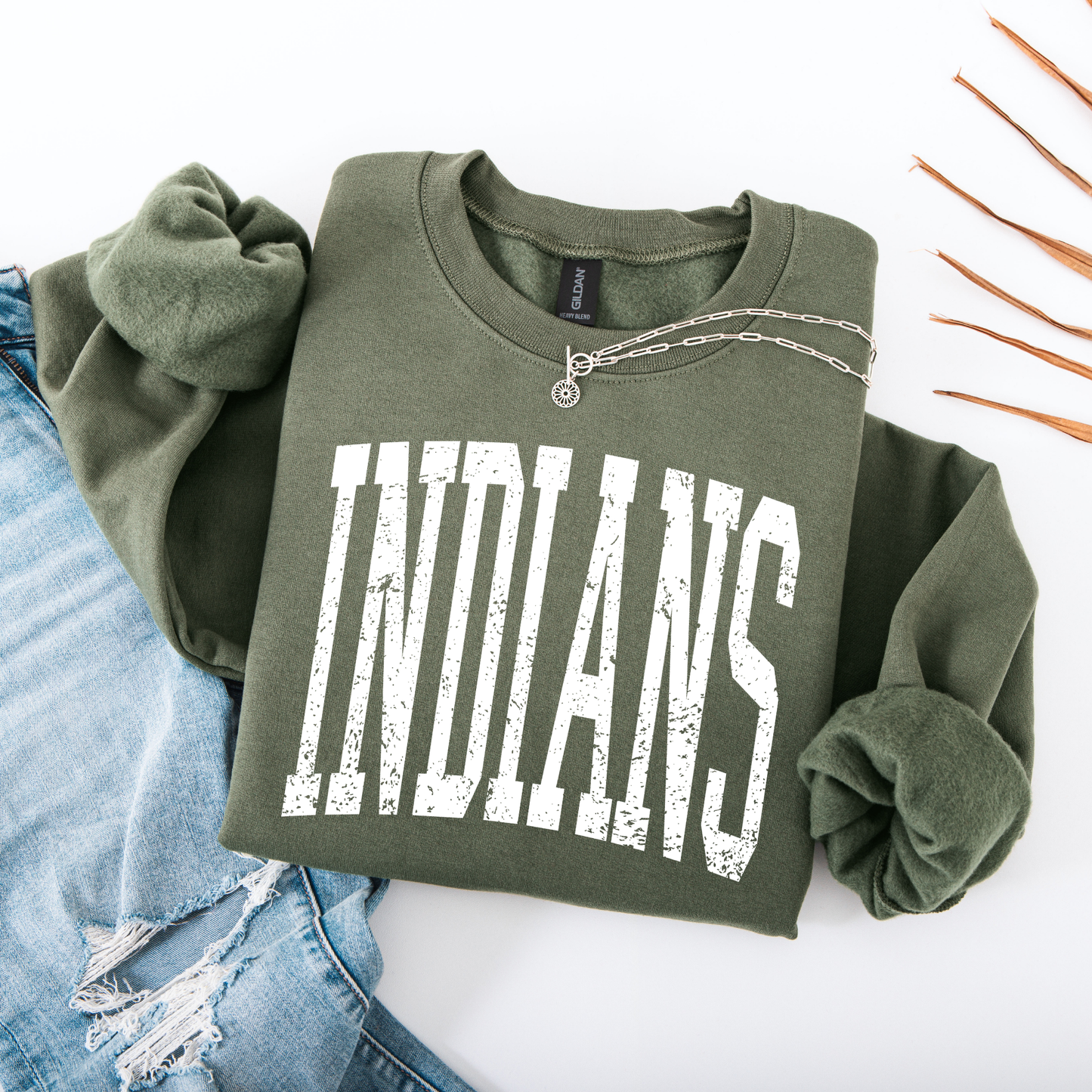 Indians Skinny Varsity White