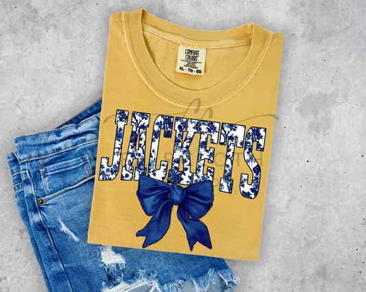 Jackets Navy Floral with Bow